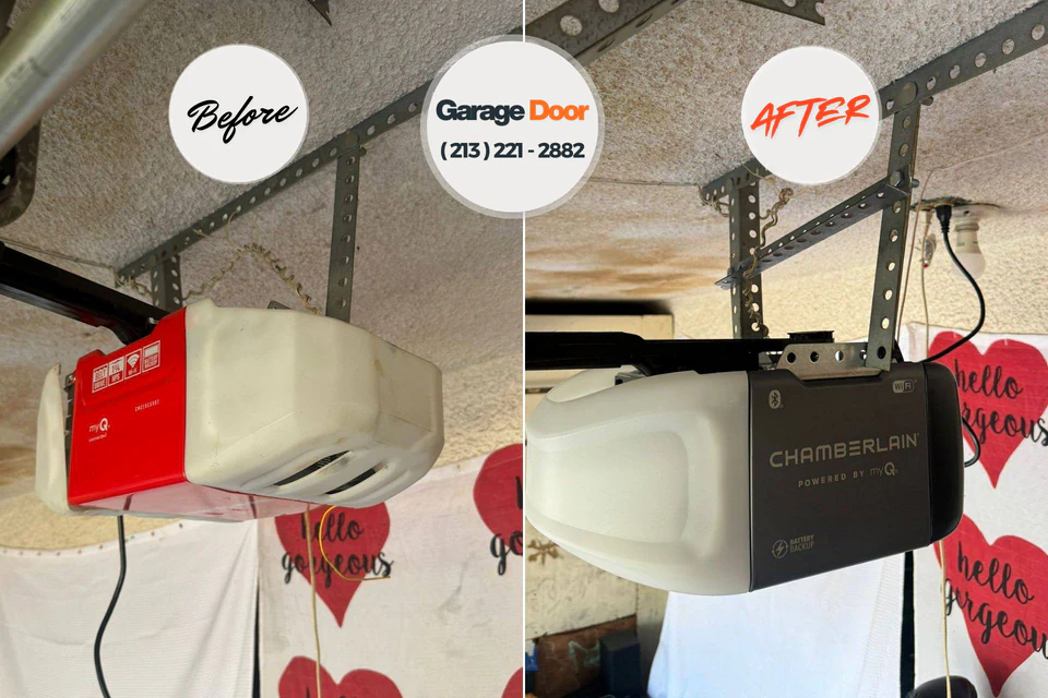 Before and after: garage door repair Kalaeloa, HI